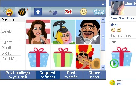 facemoods add-on screenshot